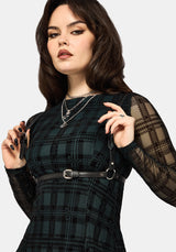 Vesica Flocked Witches Knot Godet Mini Dress UK 10