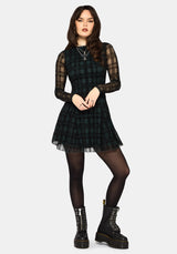 Vesica Flocked Witches Knot Godet Mini Dress UK 10