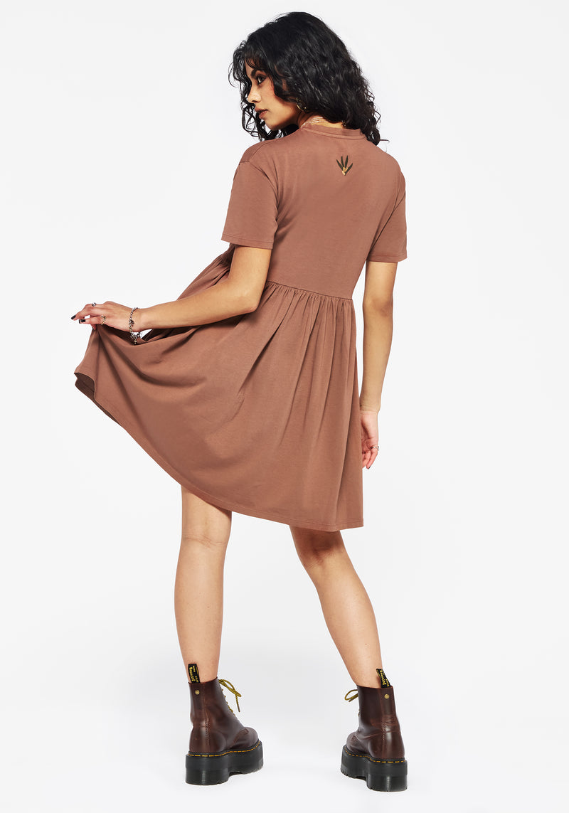 Griffinfly Cotton Embroidered Jersey Mini Skater Dress