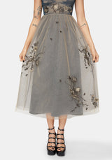 Whim Dragon Embroidered Tulle Midaxi Dress