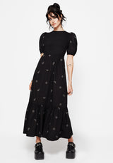Dawn Sun Embroidered Tiered Maxi Dress