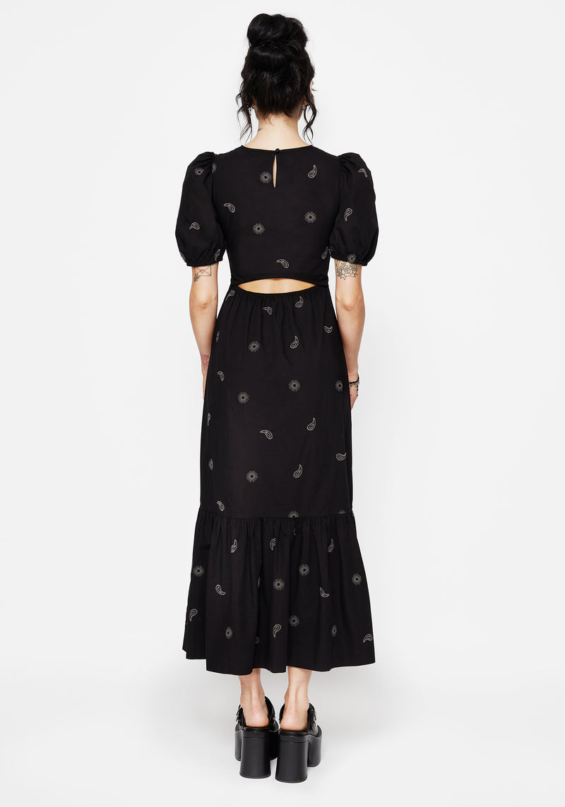 Dawn Sun Embroidered Tiered Maxi Dress