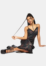 Everbloom Floral Satin Lace Cami Midaxi Dress