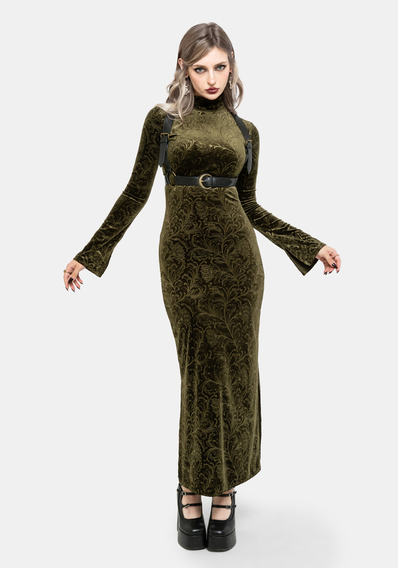 Thornshade Debossed Velour Maxi Dress