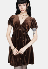 Seraphine Dragonfly Embroidered Velour Mini Dress