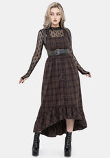 Embla Check High Low Midaxi Dress