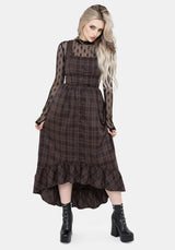 Embla Check High Low Midaxi Dress
