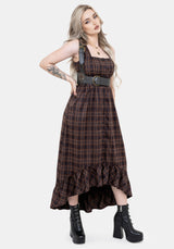 Embla Check High Low Midaxi Dress
