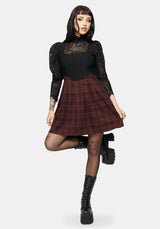 Bonnie Mixed Corset Check Pleated Mini Dress