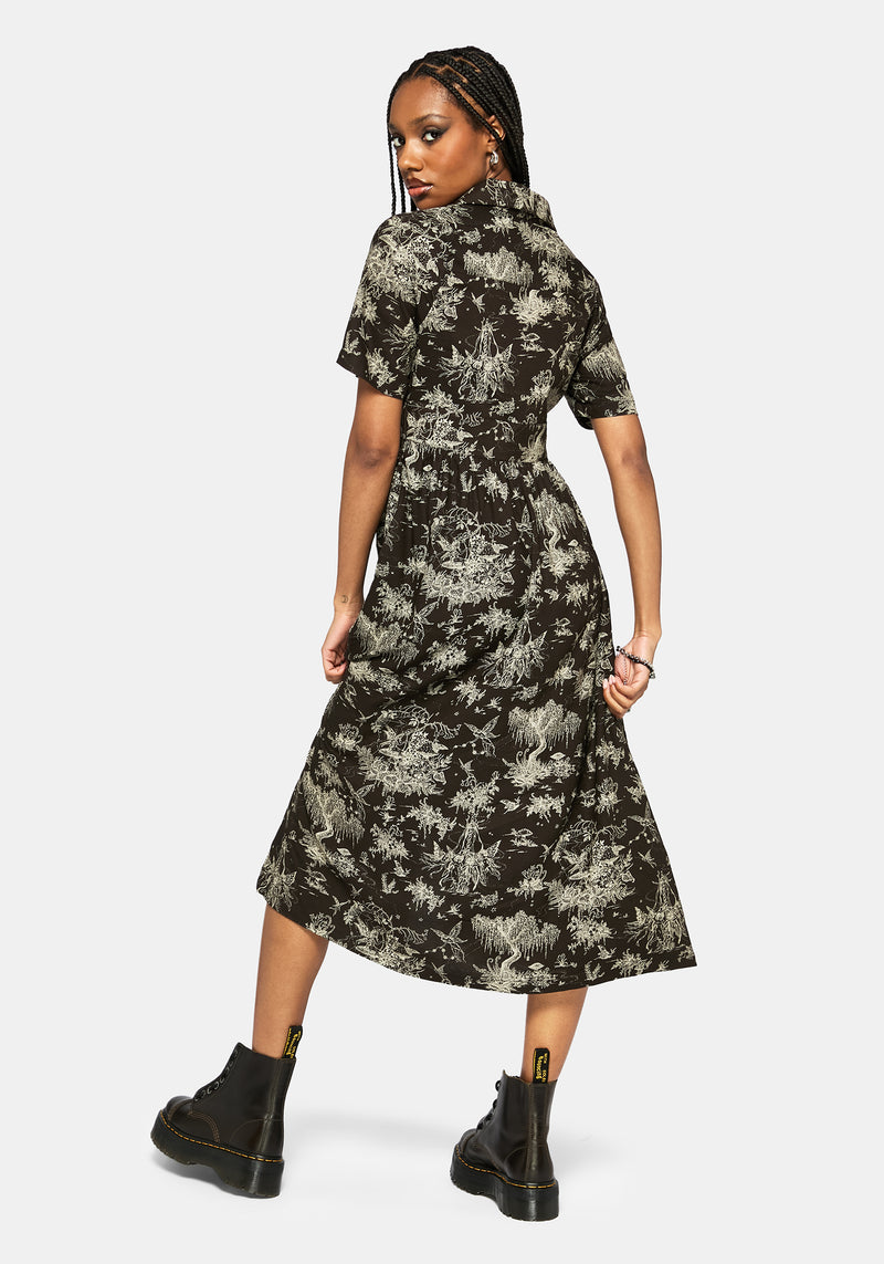 Zorya Winter Maypole Midi Shirt Dress