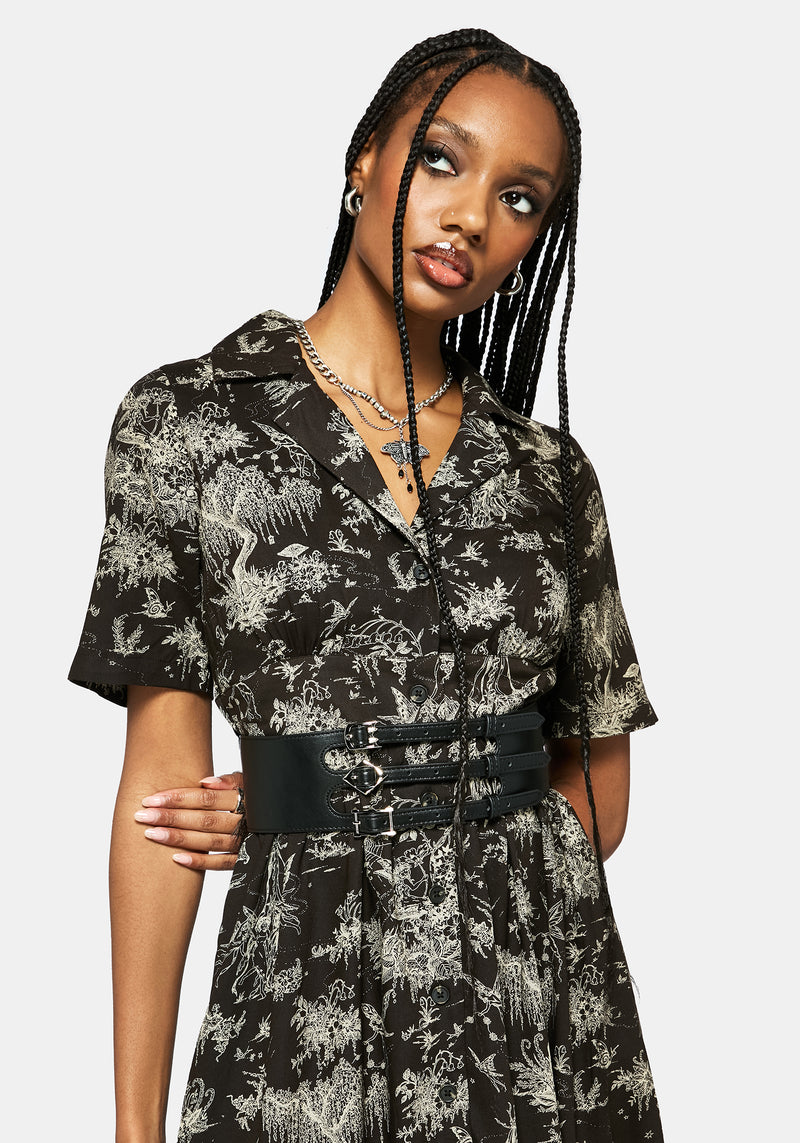 Zorya Winter Maypole Midi Shirt Dress