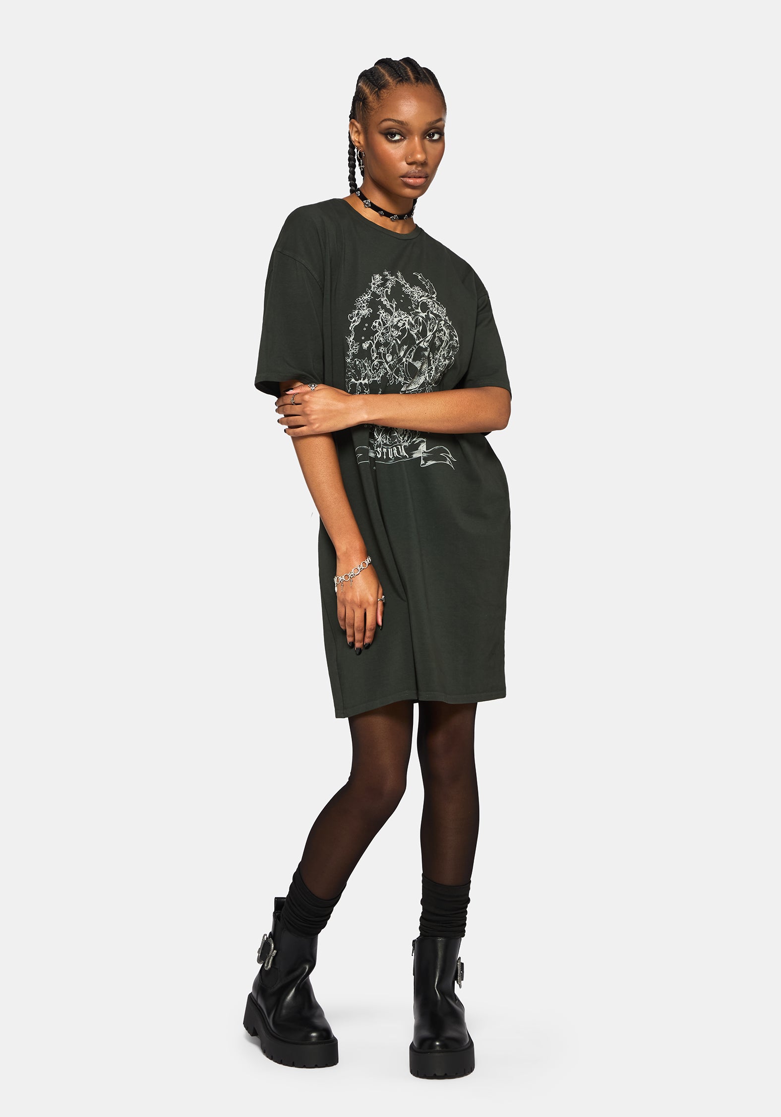 Merunicorn Enchanted Forest Printed Tee Dress