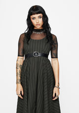 Blythe Cotton Handkerchief Hem Midaxi Dress - Dark Green