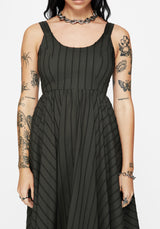 Blythe Cotton Handkerchief Hem Midaxi Dress - Dark Green