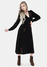 Hexborn Linen-Blend Baba Yaga Embroidered Midi Dress