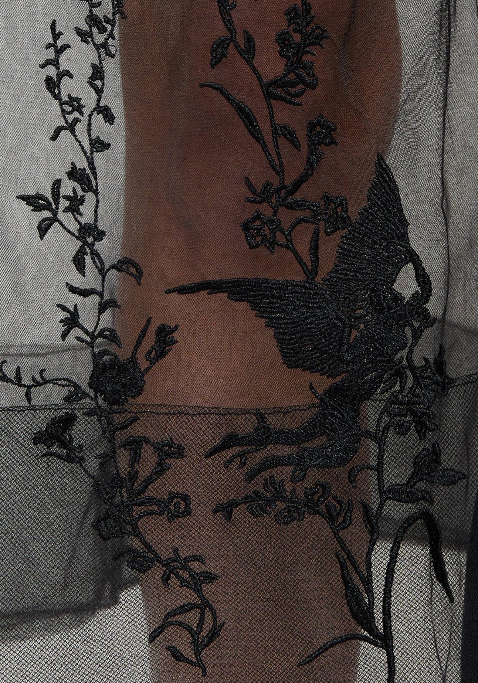 Aria Embroidered Tulle Button Up Midaxi Shirt Dress