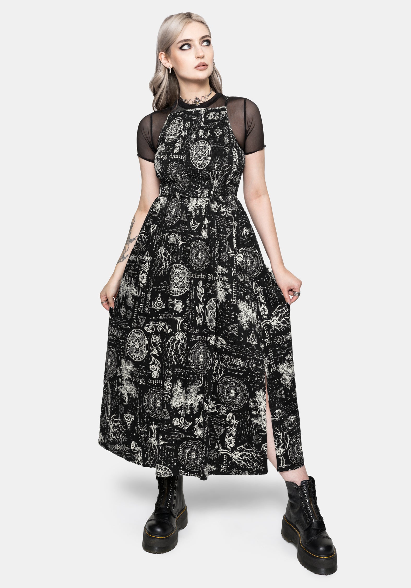 Trinity Moon Shirred Racerback Midaxi Dress