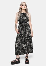 Trinity Moon Shirred Racerback Midi Dress
