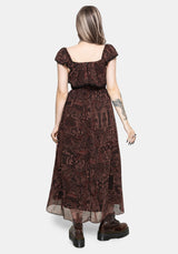 Kells Frilly Sleeve Lace Trim Midaxi Dress
