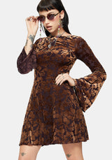 Sienna Devore Cowl Lettuce Hem Mini Dress