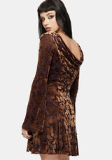 Sienna Devore Cowl Lettuce Hem Mini Dress