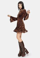 Sienna Devore Cowl Lettuce Hem Mini Dress