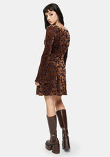 Sienna Devore Cowl Lettuce Hem Mini Dress