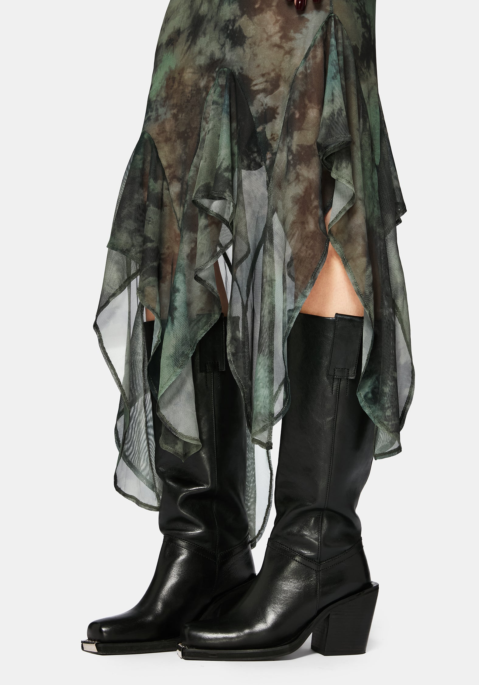 Nova Mesh Long Sleeve Tie Dye Maxi Dress