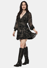 Surge Celtic Print Wrap Mini Dress