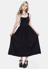 Skye Shirred Back Midaxi Dress - Black