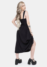 Skye Shirred Back Midaxi Dress - Black