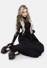 Skye Shirred Back Midaxi Dress - Black