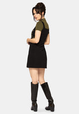 Abundance Embroidered Cord Pinafore Mini Dress