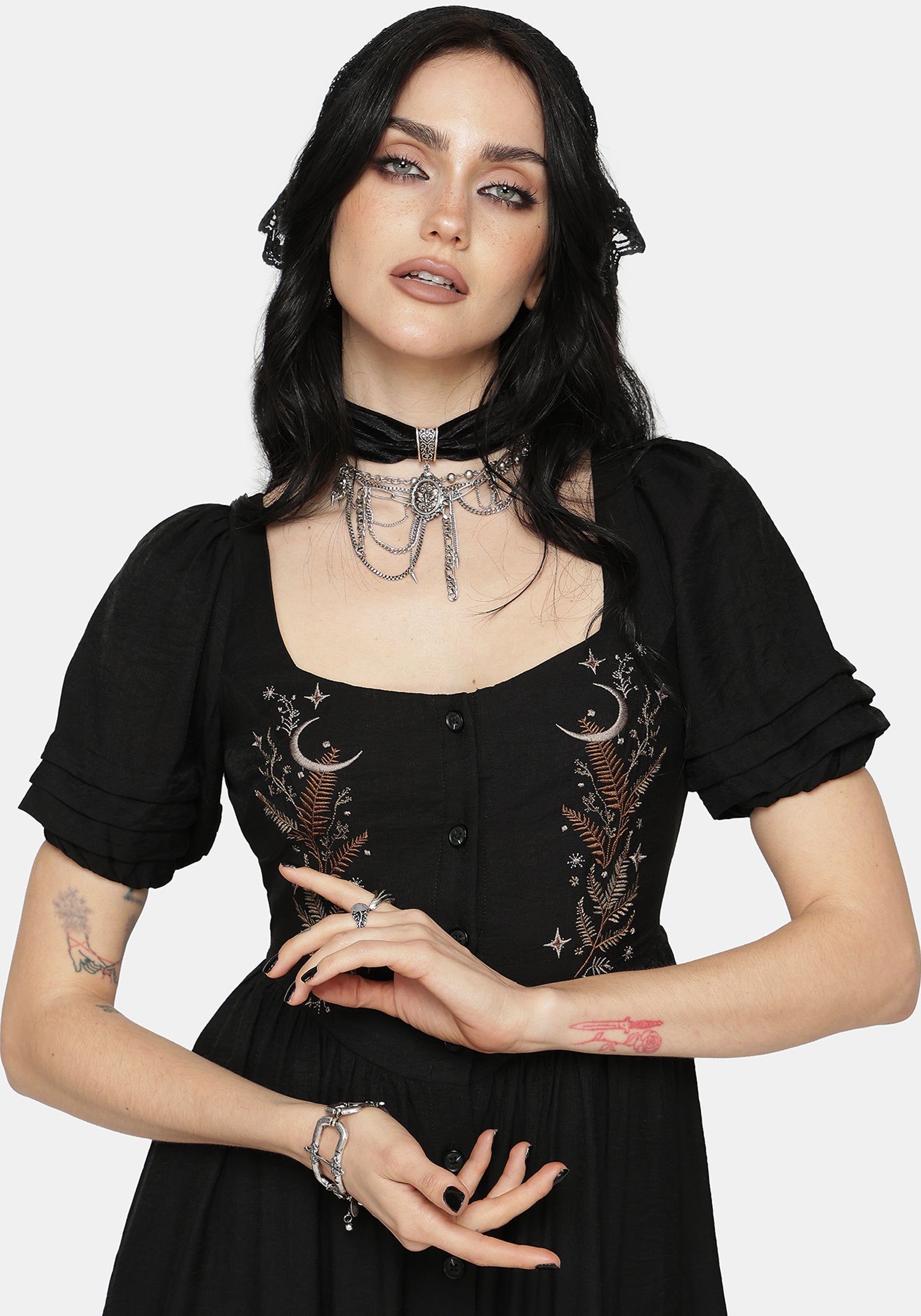 Abellona Embroidered Midi Dress