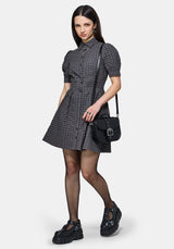 Nimira Check Puff Sleeve Mini Dress