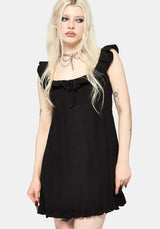 Nephra Frilly Sleeve Trapeze Mini Smock Dress UK 6