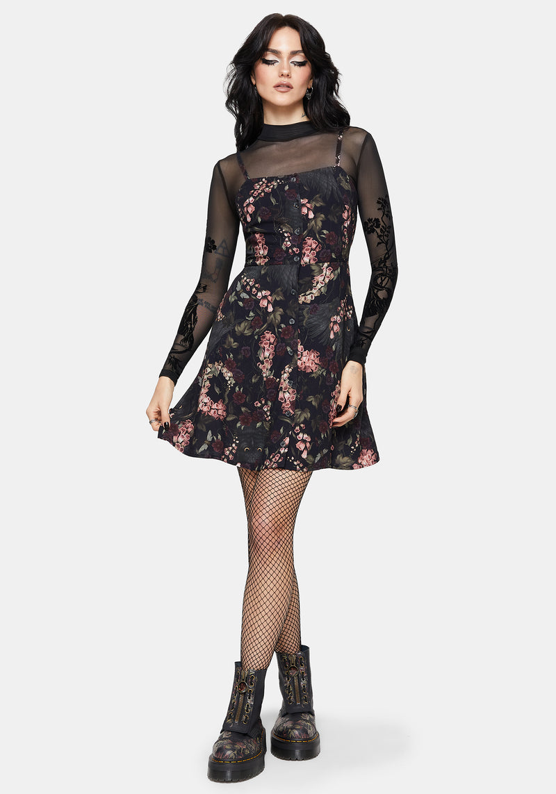 Elara Flocked Mesh Long Sleeved Bodysuit