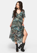 Thalassa Lace Up Midaxi Dress