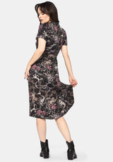 Merunicorn Enchanted Forest Print Midi Shirt Dress