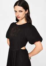 Ophidian Embroidered Cut Out Mini Dress