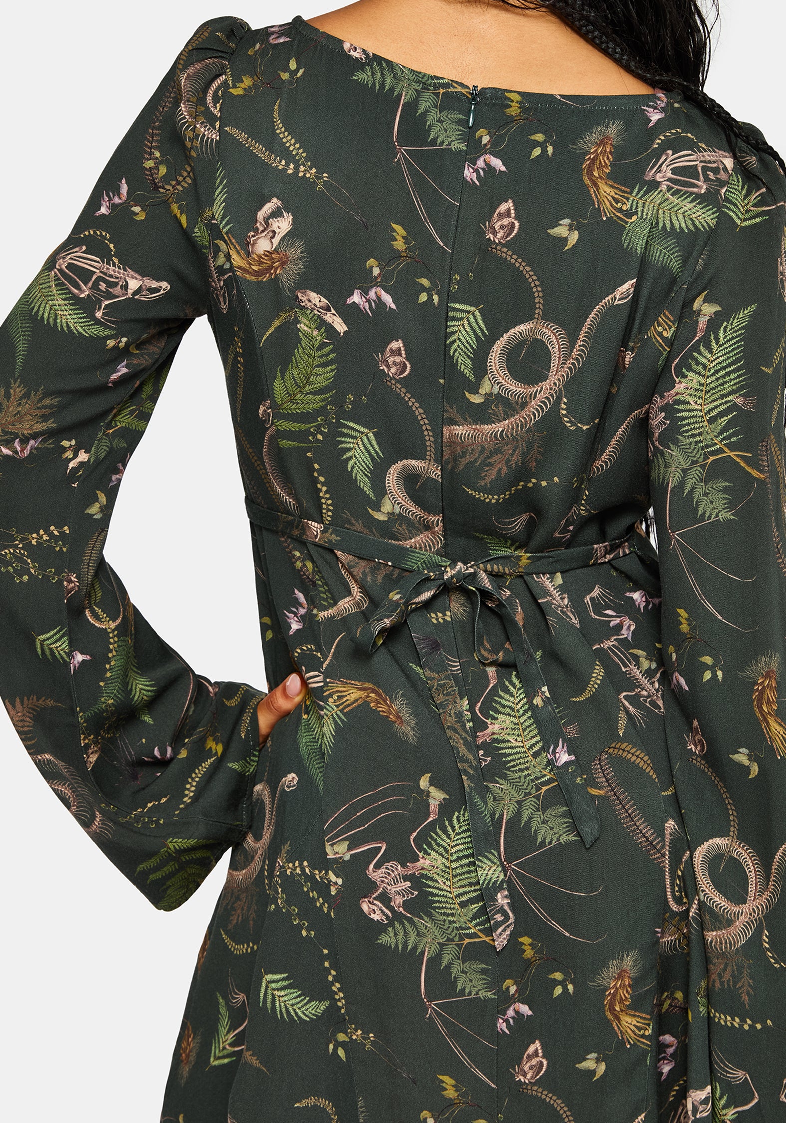 Noctaris Print Flared Sleeve Mini Dress