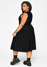 Cissa Buckle Front Pleated Midi Dress