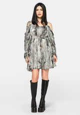 Maddie Cold Shoulder Blouson Mini Dress
