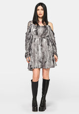 Maddie Cold Shoulder Blouson Mini Dress