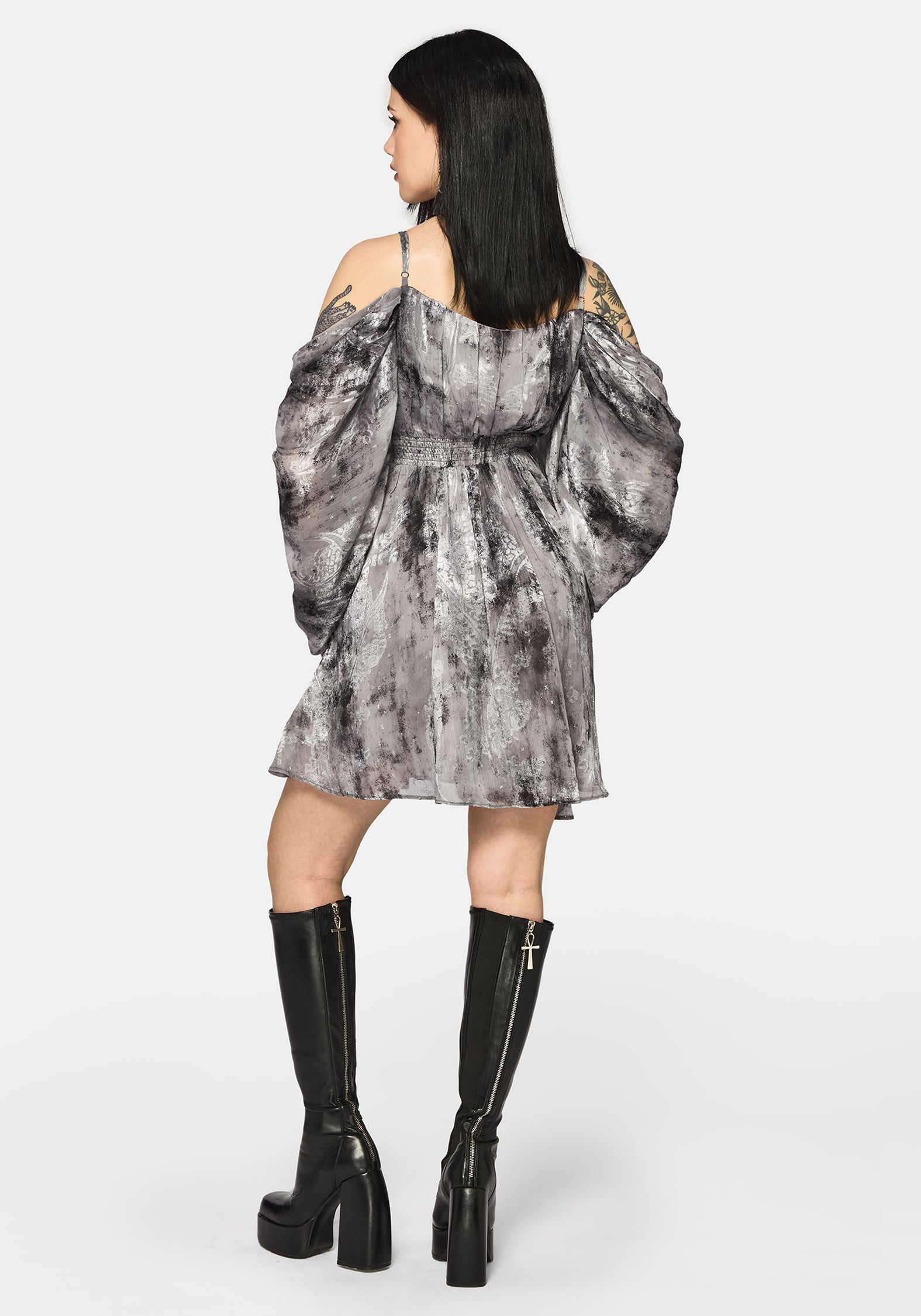 Maddie Cold Shoulder Blouson Mini Dress