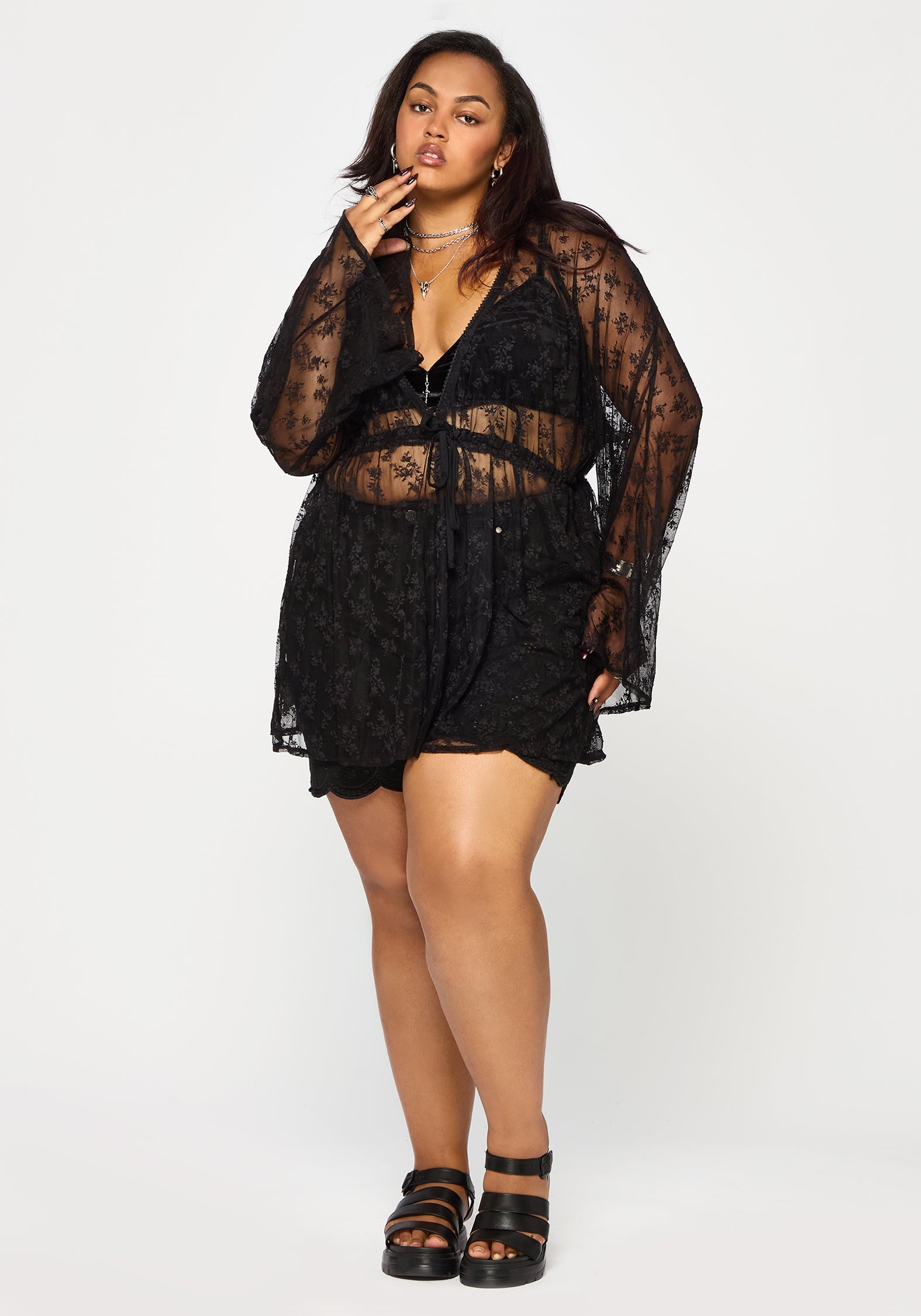Velmira Lace Mini Beach Dress