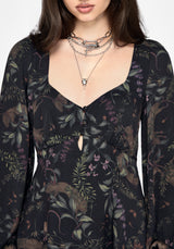 Curio Print Button Up Mini Dress