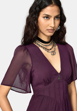 Emer Angel Sleeve Pintuck Waist Maxi Dress