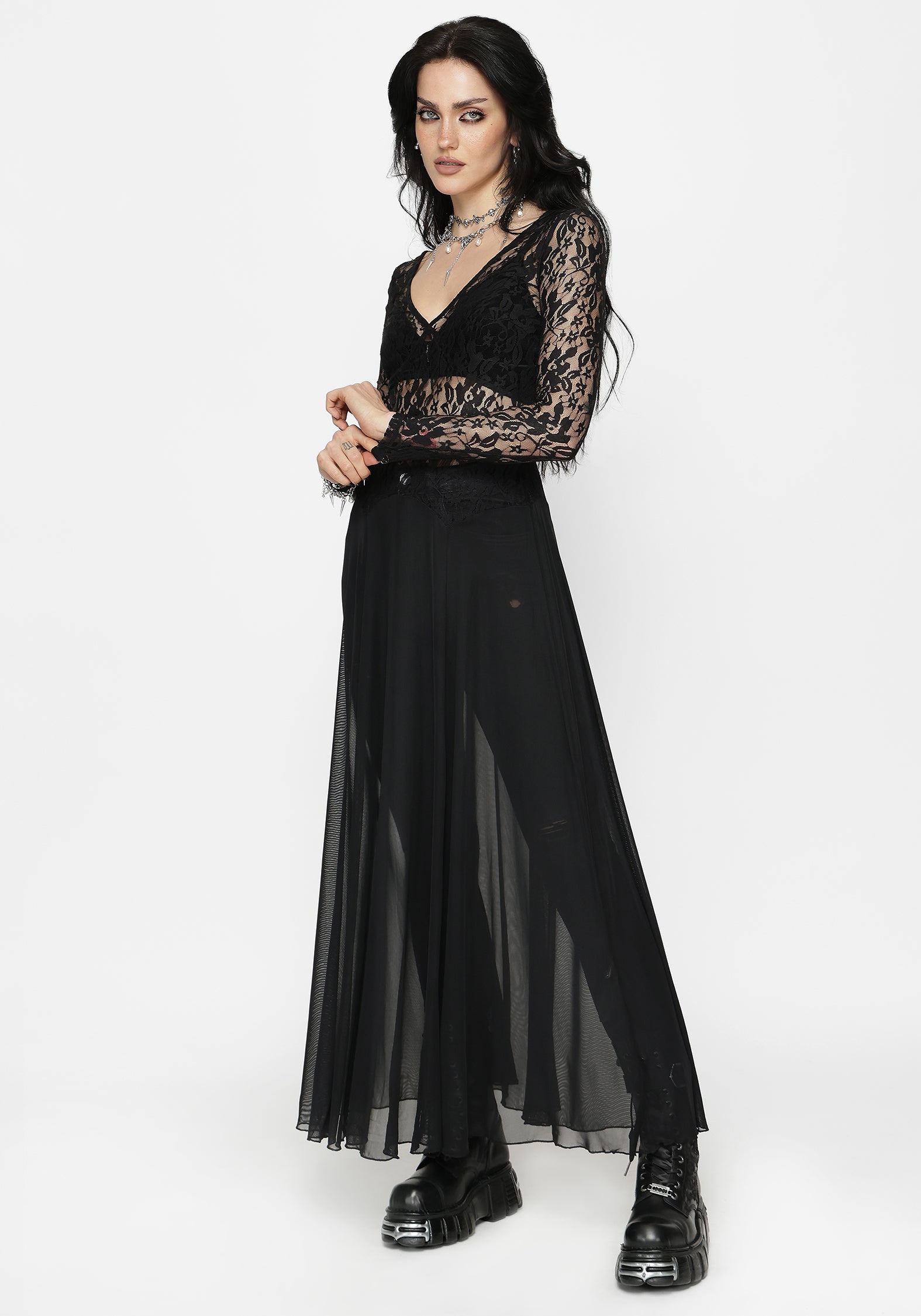 Eltharia Lace Bodice Maxi Dress