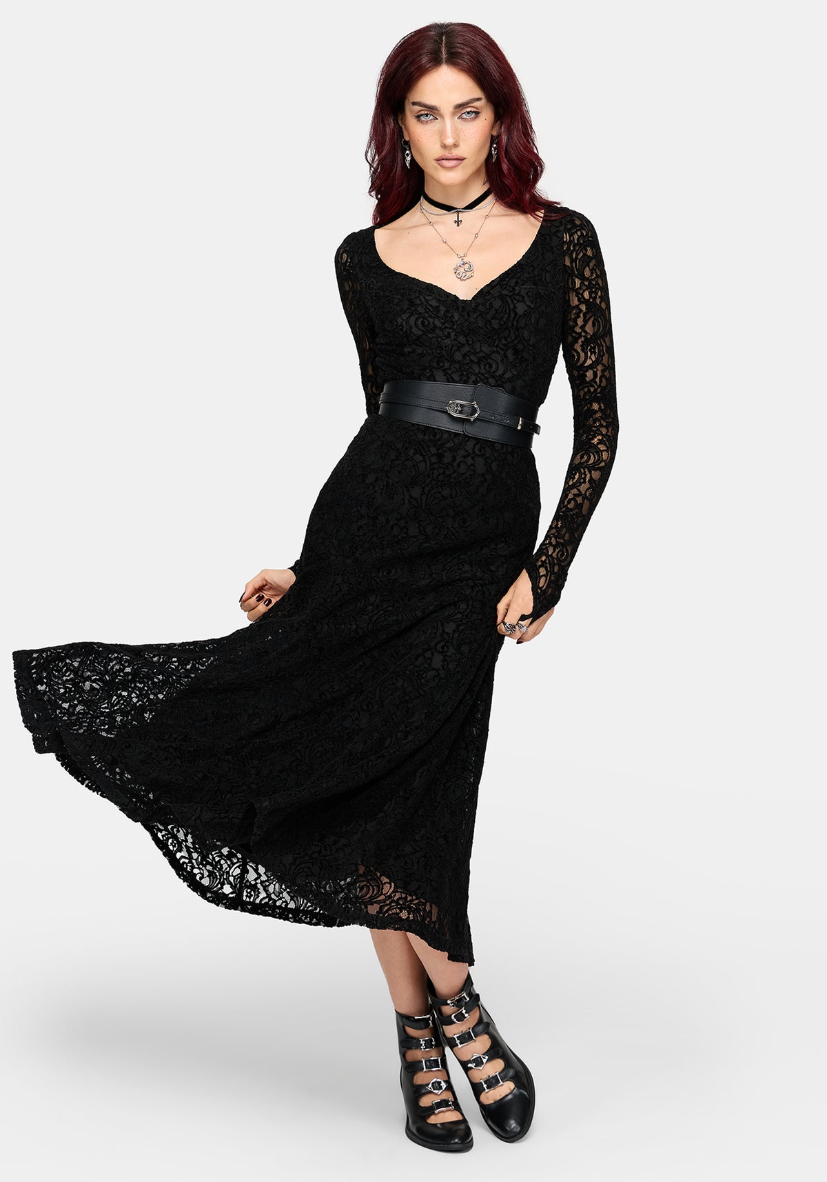 Neve Puff Sleeve Lace Midaxi Dress